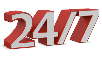 Red 24 hours 7 days a week sign