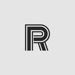 Initial Letter R logo icon abstract line vector design