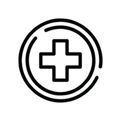 medical cross sign line icon