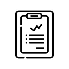 Patient Medical History Clipboard line icon