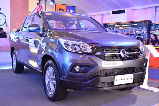 Ssangyong musso pick up at Philippine International Motor Show in Pasay, Philippines