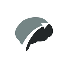 Brain and arrow logo