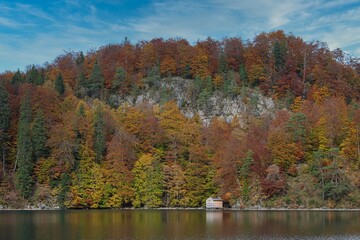 Obraz premium Beautiful autumn landscape around Alpasse in Bavaria