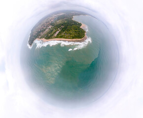 Fototapeta premium Pequeno Planeta da Pona de Mutá na Península de Maraú, Bahia, Brasil