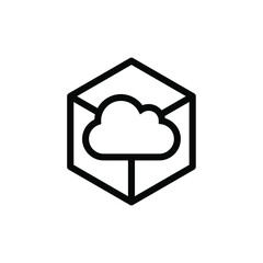 cloud computing with hexagon icon