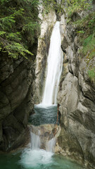 Wasserfall Tatzelwurm waterfall near Flintsbach in Bavaria, Germany.