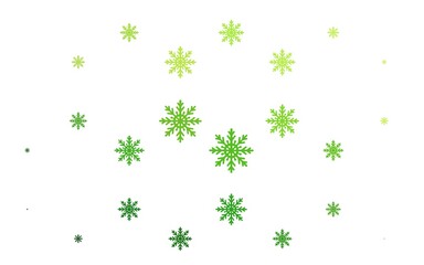 Light Green vector texture with colored snowflakes.