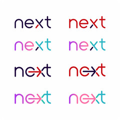 Next word with arrow Letter Logo design Template