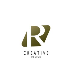 Abstract Letter R logo. Vector design concept geometrical shape