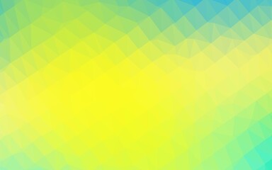 Light Blue, Yellow vector shining triangular background.