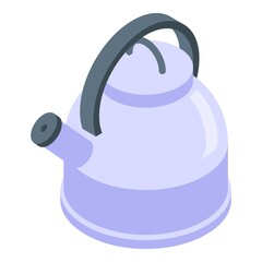 Tea kettle icon. Isometric of tea kettle vector icon for web design isolated on white background