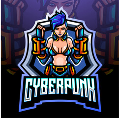 Fototapeta na wymiar Cyberpunk mascot. esport logo design