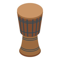 African drums icon. Isometric of african drums vector icon for web design isolated on white background
