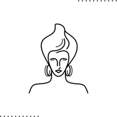 woman decoration vector icon in outlines