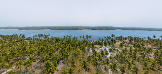 Imagem Aérea da Lagôa do Cassange na Península de Maraú, Bahia, Brasil

