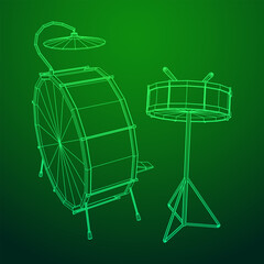 Musical instruments set. Rock band drum kit. Percussion musical instrument