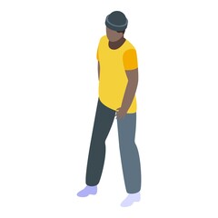 African student icon. Isometric of african student vector icon for web design isolated on white background