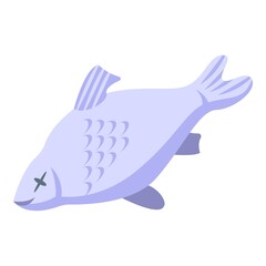 Global warming died fish icon. Isometric of global warming died fish vector icon for web design isolated on white background
