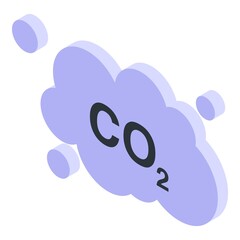 Global warming co2 icon. Isometric of global warming co2 vector icon for web design isolated on white background