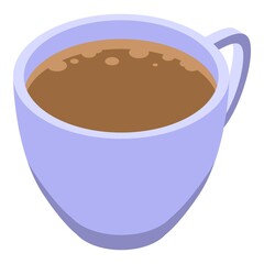 Latte coffee cup icon. Isometric of latte coffee cup vector icon for web design isolated on white background