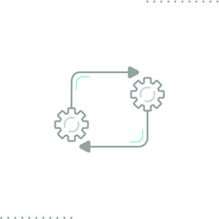 gear technology vector icon in outline