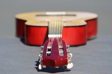close up of a guitar