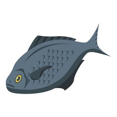Black fish icon. Isometric of black fish vector icon for web design isolated on white background