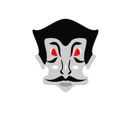 cute dracula head simple flat illustration