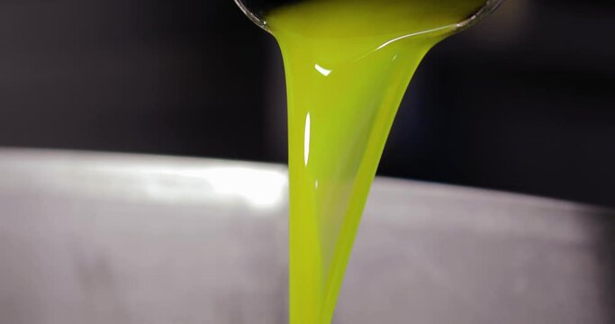 Olio extra vergine di oliva al frantoio in Calabria