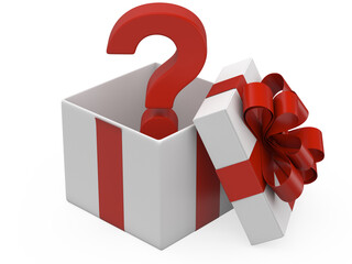 Question mark in a clean white box