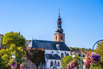 Alte Brücke mit Blick auf die Schlosskirche, Saarbrücken, 