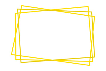 Set of golden frames. Yellow decoration frame