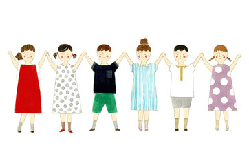 みんなで並んでバンザイ