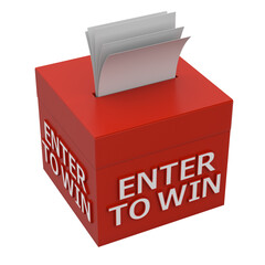 enter to win words on a box