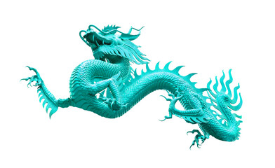 Chinese golden red dragon isolated on white with clipping path