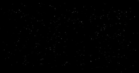 3D Illustration realistic overlay twinkling sparkling stars space in isolated black night sky