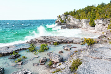 Landscape photo of Flowerpot Island, Bruce Peninsula, Ontario, Canada