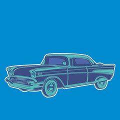Obraz na płótnie Canvas Vintage illustration pop art car issolated retro mascot design