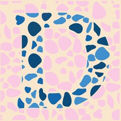 Blue Ceramic Initial Letter D, logo vector design