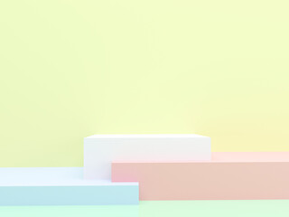 Minimal product display stand, Mock up podium in abstract colorful composition, 3d rendering, 3d illustration