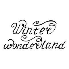 Hand drawn lettering phrase Winter wonderland.Vector illustration.