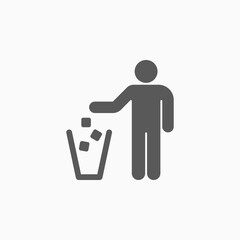 garbage icon, trash vector illustration