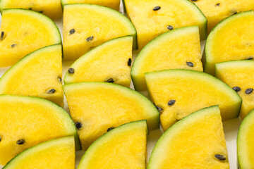 Yellow watermelon isolated.