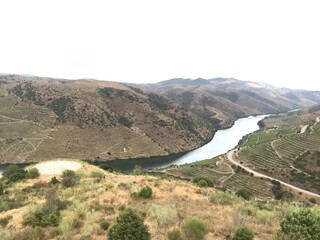 view from the mountain and river in Vila Nova de Fosc&ocirc;a