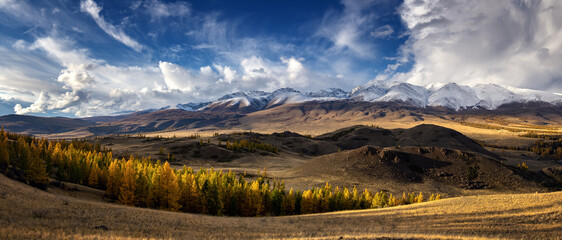 Chuya range in autumn, Mountain Arcturus, Russia, Altai Republic in September