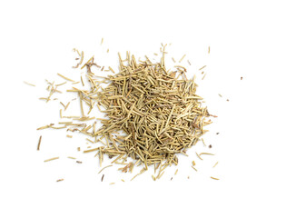 Round Pile of Dry Rosemary Isolated on White Background