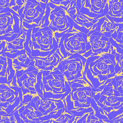 Roses. Floral endless background. Seamless vector pattern. Fashion print for fabrics, textiles, clothes.