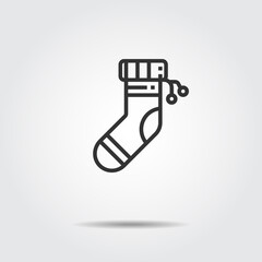 Christmas Sock Icon Or Logo Vector Illustration .