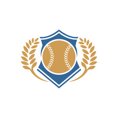 Baseball emblem design vector, Baseball Logo design template, Symbol icon, Illustration