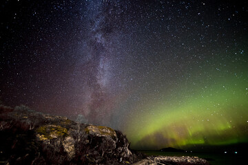 Milky way and the aurora borealis